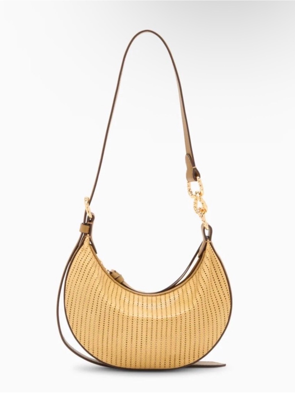 NWT Ulla Johnson Twyla Fawn Hobo Beige Crescent Shoulder Bag